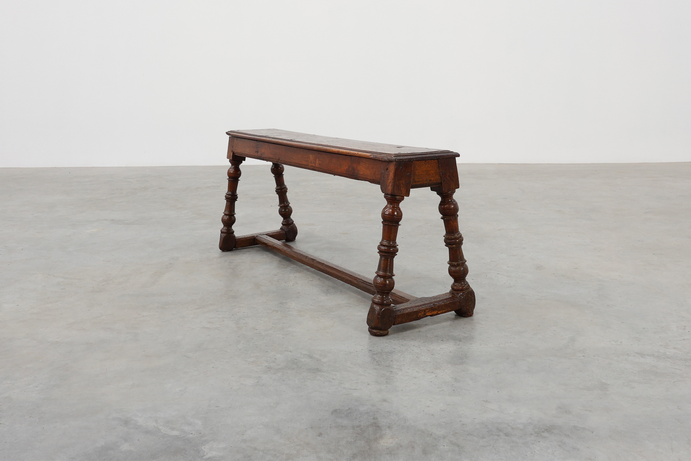 Antique English oak farmhouse bench, UK ca. 1850thumbnail
